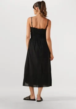zwarte msch copenhagen midi jurk mschbriona strap dress