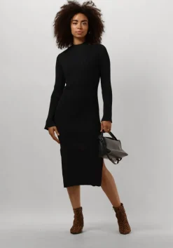 zwarte msch copenhagen midi jurk mschjenetta hasle dress