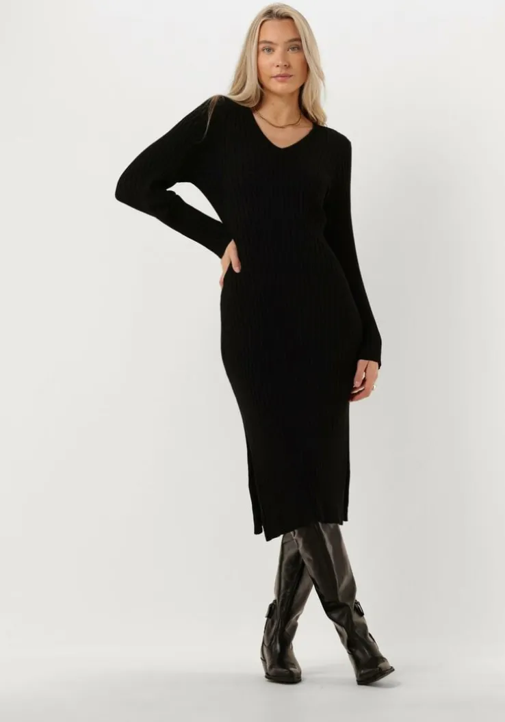 zwarte msch copenhagen midi jurk mschrenana rachelle v dress