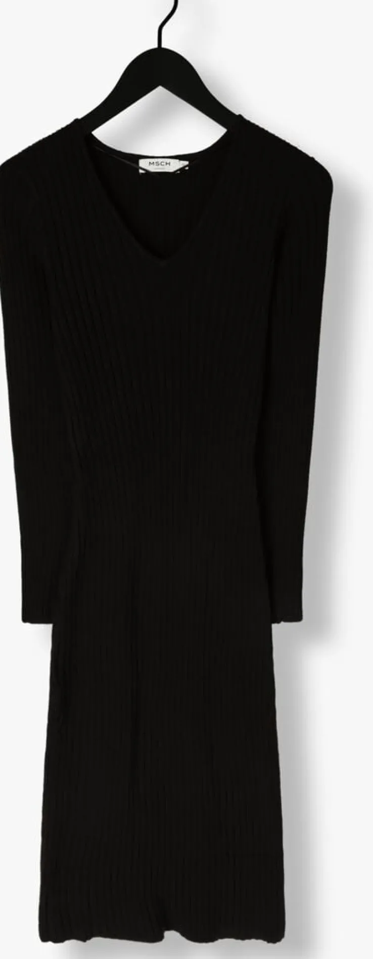 zwarte msch copenhagen midi jurk mschrenana rachelle v dress