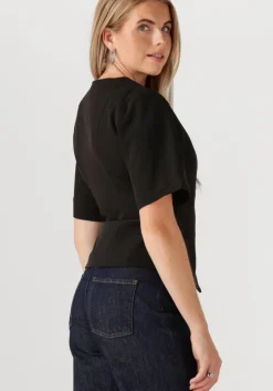 zwarte neo noir blazer simmo eyelet blouse