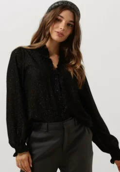 zwarte neo noir blouses brielle glitter blouse