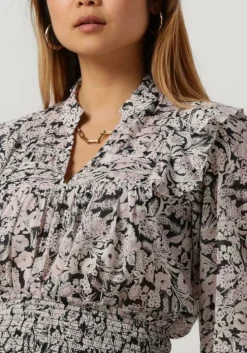 zwarte neo noir blouses hama sweet floral blouse