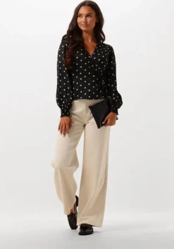 zwarte neo noir blouses merry retro dot blouse
