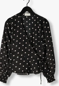 zwarte neo noir blouses merry retro dot blouse