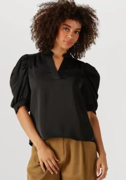 zwarte neo noir blouses roella heavy sateen blouse