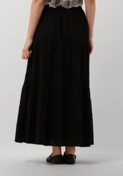 zwarte neo noir maxirok rana embroidery skirt