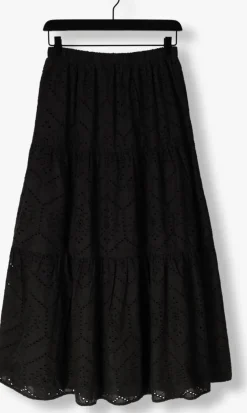 zwarte neo noir maxirok rana embroidery skirt