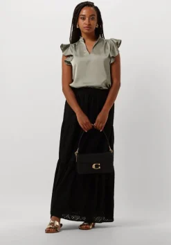 zwarte neo noir maxirok rana embroidery skirt