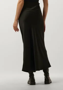 zwarte neo noir maxirok vicky heavy sateen skirt