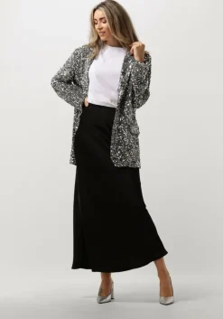 zwarte neo noir maxirok vicky heavy sateen skirt