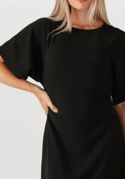 zwarte neo noir midi jurk miloine drape dress