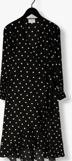 zwarte neo noir midi jurk eva retro dot dress