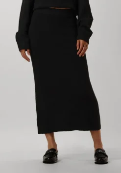 zwarte neo noir midirok ashanti knit skirt