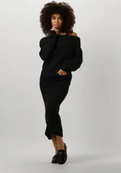 zwarte neo noir midirok ashanti knit skirt