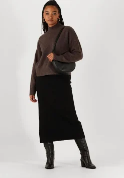 zwarte neo noir midirok ashanti knit skirt