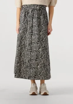 zwarte neo noir midirok yara zebra long skirt