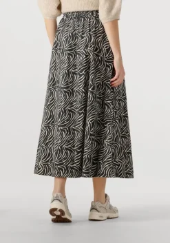 zwarte neo noir midirok yara zebra long skirt