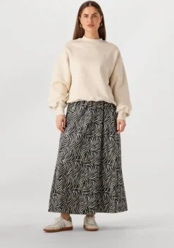 zwarte neo noir midirok yara zebra long skirt