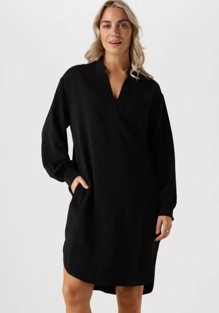 zwarte neo noir mini jurk lexia crepe dress