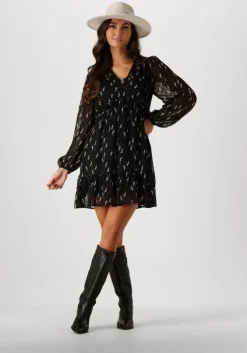 zwarte neo noir mini jurk bethie flower branch dress