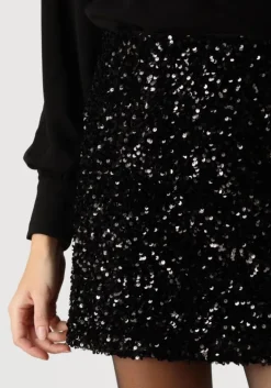 zwarte neo noir minirok miva velvet sequins skirt