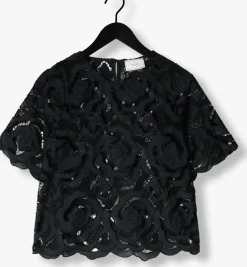 zwarte neo noir top trisha big lace blouse