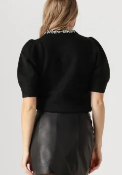 zwarte neo noir trui maia stone knit blouse