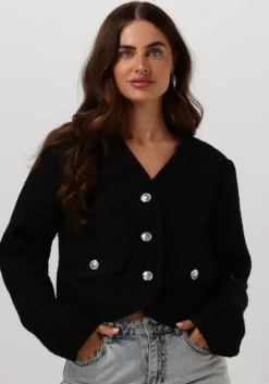 zwarte neo noir vest manua boucle jacket