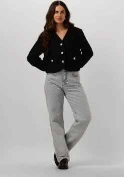 zwarte neo noir vest manua boucle jacket