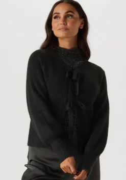 zwarte neo noir vest muscado knit cardigan