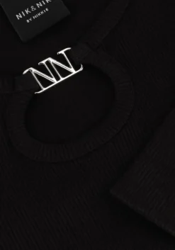 zwarte nik & nik top presley ls rib top