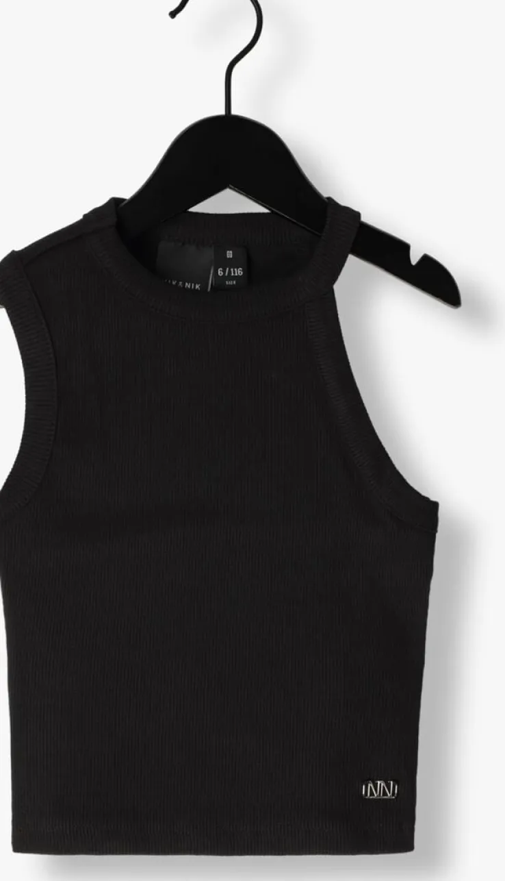 zwarte nik & nik top shoulder rib top