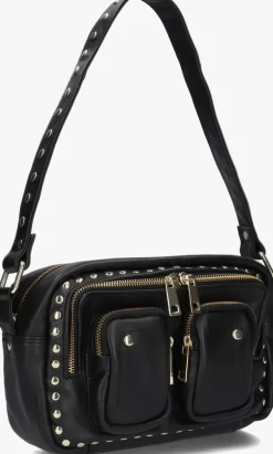 zwarte núnoo schoudertas ellie disco gold