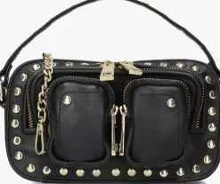 zwarte núnoo schoudertas helena disco gold