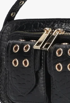 zwarte núnoo schoudertas helena eyelet