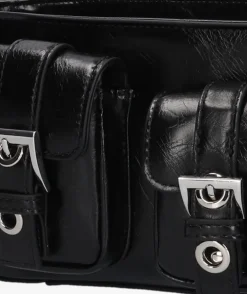 zwarte núnoo schoudertas penny wrinkle