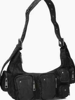 zwarte núnoo schoudertas sally small pocket