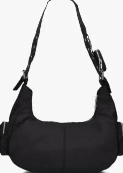 zwarte núnoo schoudertas sally pocket recycled nylon