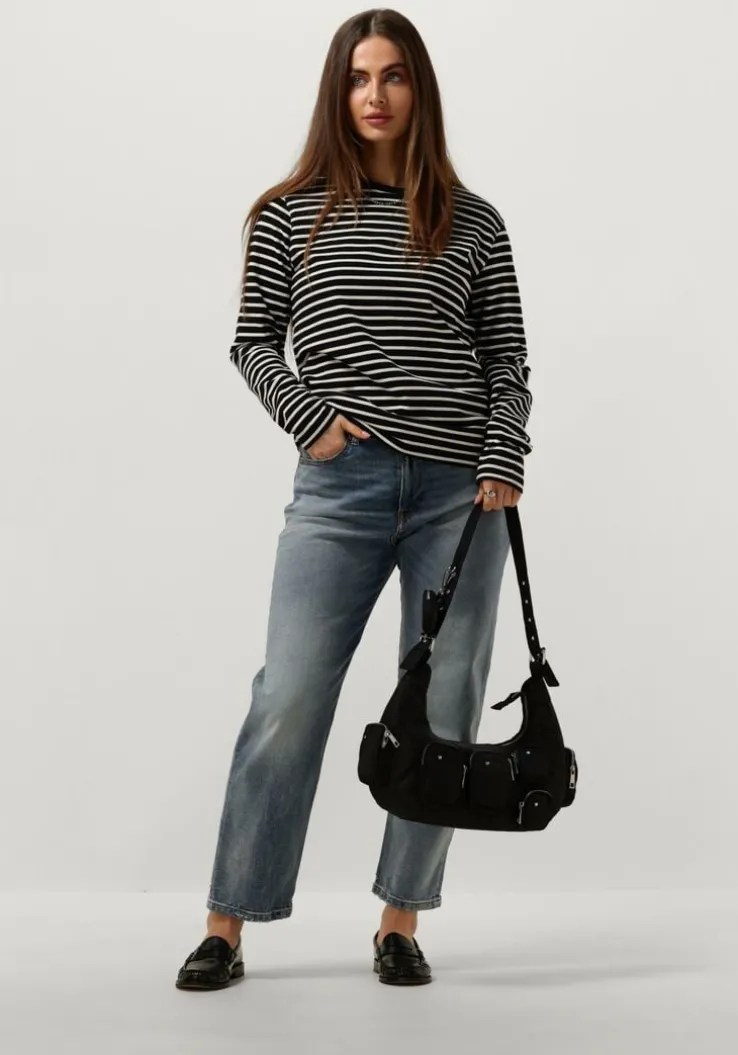 zwarte núnoo schoudertas sally pocket recycled nylon