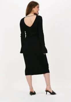 zwarte notes du nord midi jurk christine knitted dress