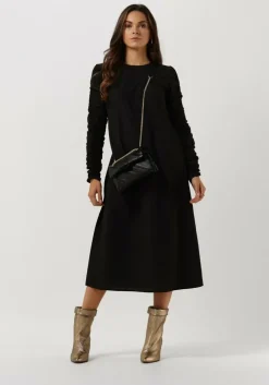 zwarte notes du nord midi jurk eve midi dress
