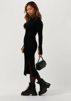 zwarte notes du nord midi jurk elena knitted dress