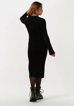 zwarte notes du nord midi jurk elena knitted dress
