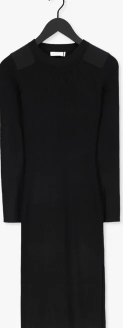 zwarte notes du nord midi jurk elena knitted dress