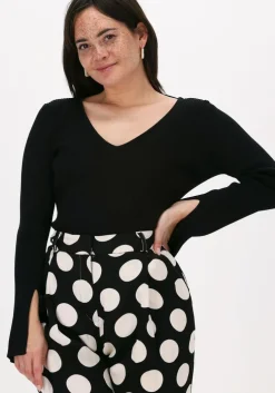 zwarte notes du nord trui christine knitted blouse