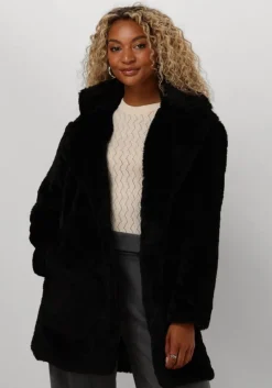 zwarte notre-v faux fur jas nv-ecrin