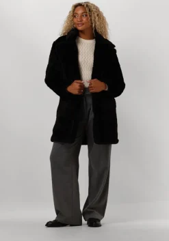 zwarte notre-v faux fur jas nv-ecrin