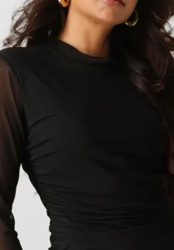 zwarte notre-v jurken nv-gilda mesh jurk uni