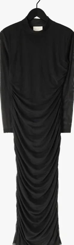 zwarte notre-v jurken nv-gilda mesh jurk uni